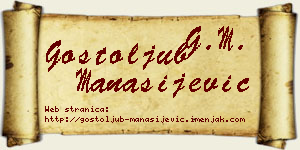 Gostoljub Manasijević vizit kartica
